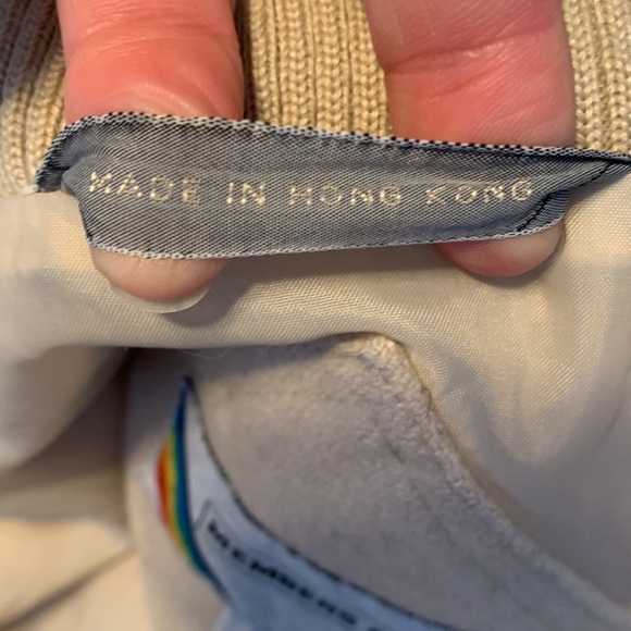 Members only cream oatmeal wool bomber aviator jacket coat size 40 vintage 80’s - Picture 8 of 13